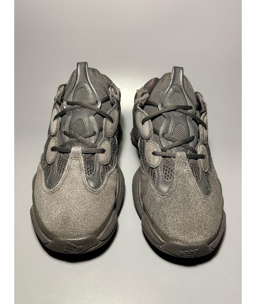 ADIDAS YEEZY Серые замшевые низкие кроссовки / кеды, фото 2
