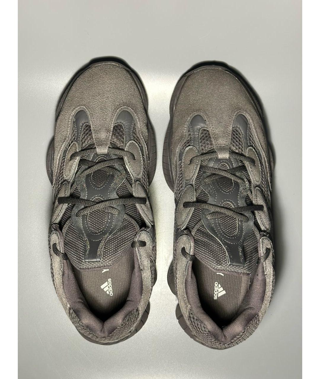 ADIDAS YEEZY Серые замшевые низкие кроссовки / кеды, фото 3