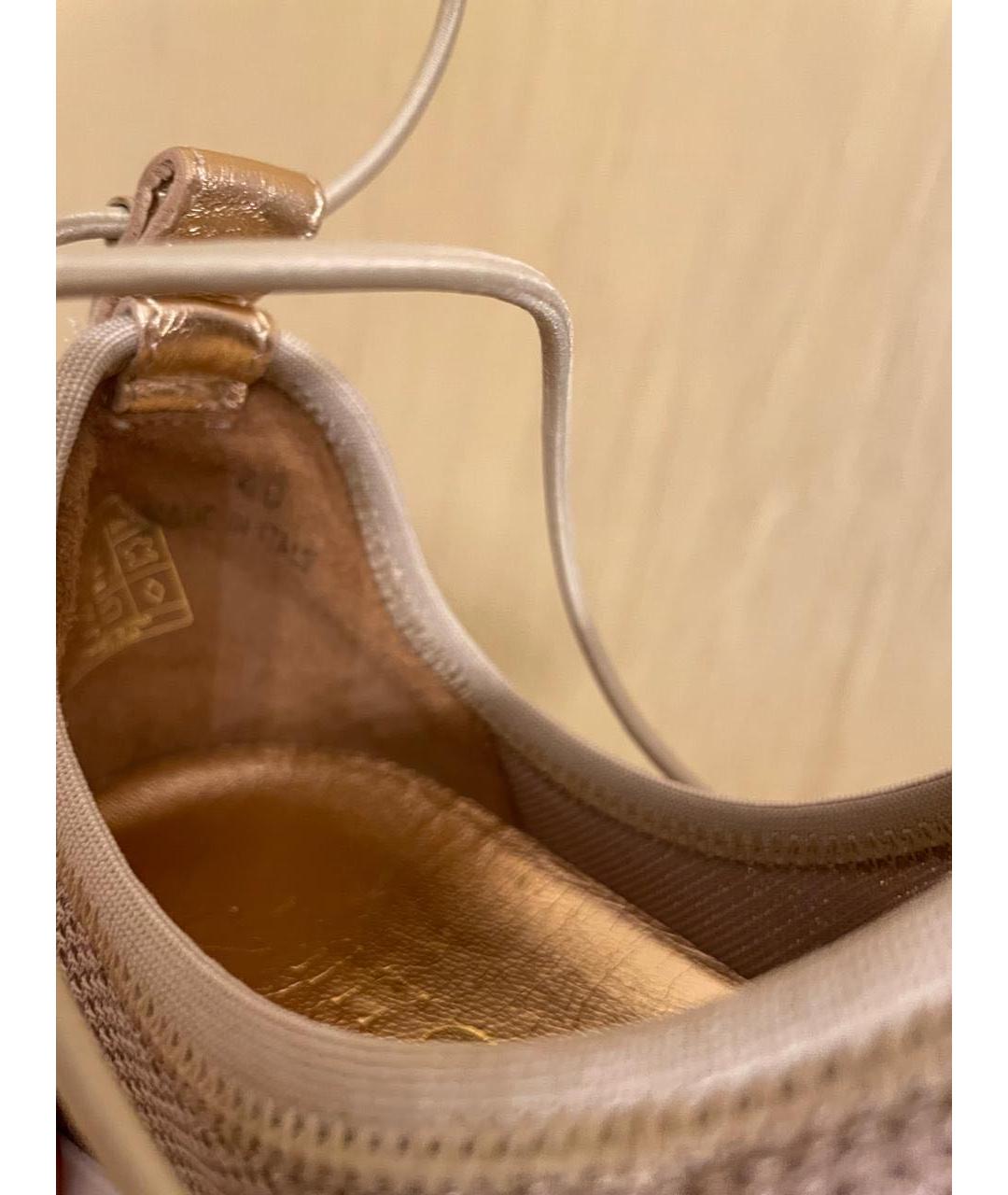 JIMMY CHOO Золотые неопреновые кроссовки, фото 5