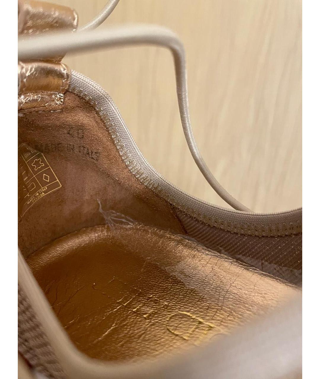 JIMMY CHOO Золотые неопреновые кроссовки, фото 7