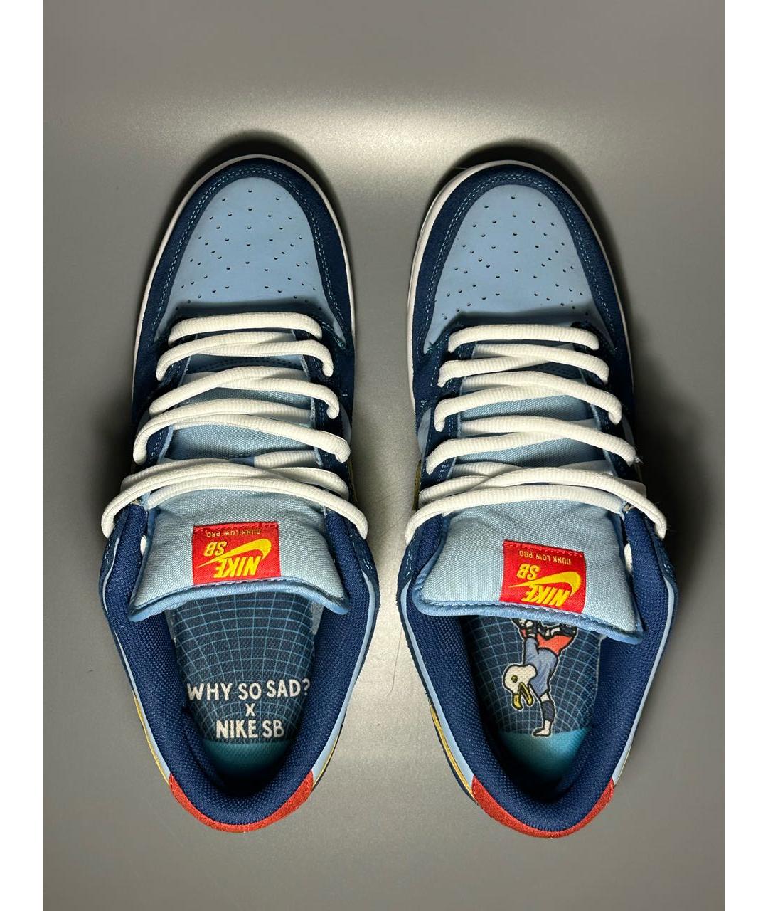 NIKE Синие нубуковые низкие кроссовки / кеды, фото 3