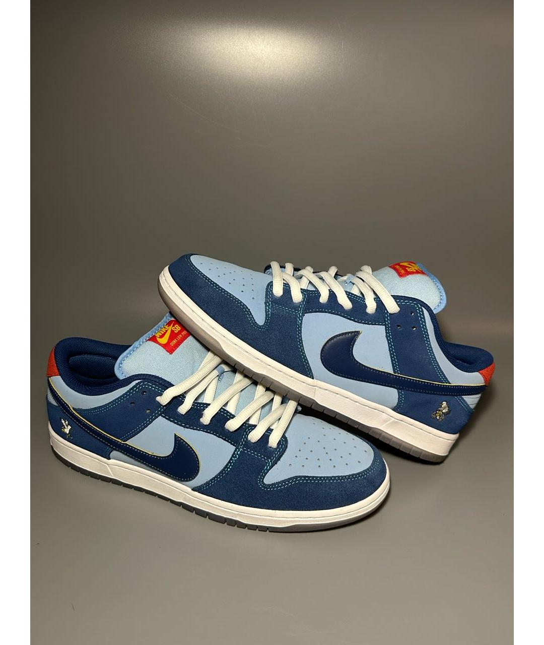 NIKE Синие нубуковые низкие кроссовки / кеды, фото 6