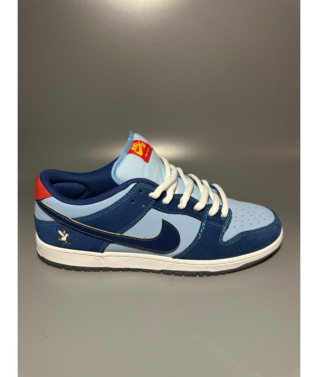 NIKE Синие нубуковые низкие кроссовки / кеды, фото 9