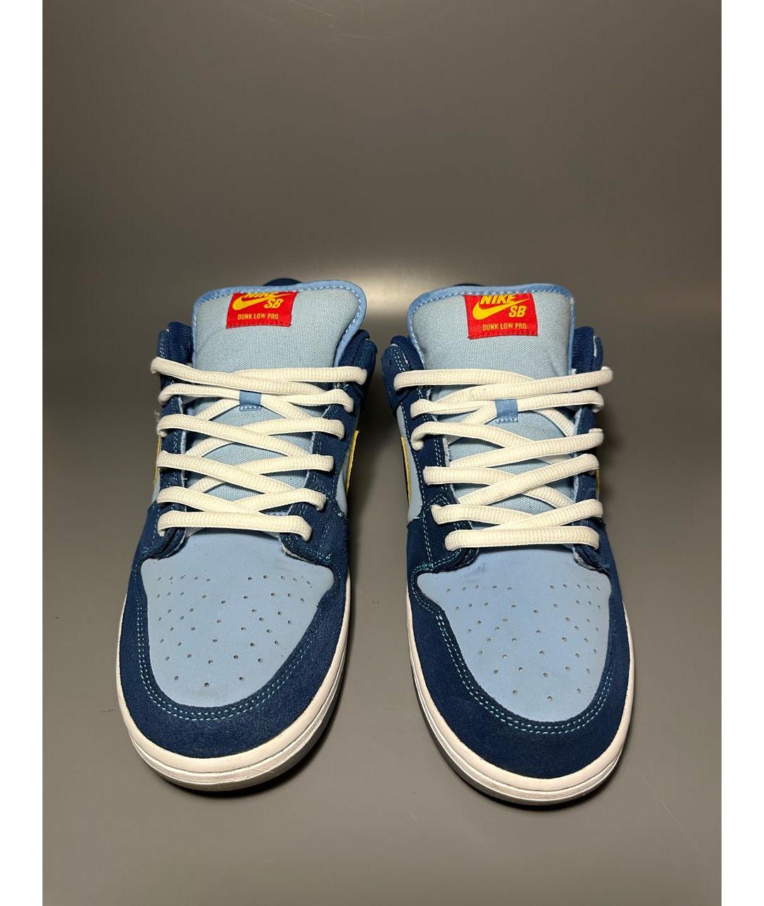 NIKE Синие нубуковые низкие кроссовки / кеды, фото 2