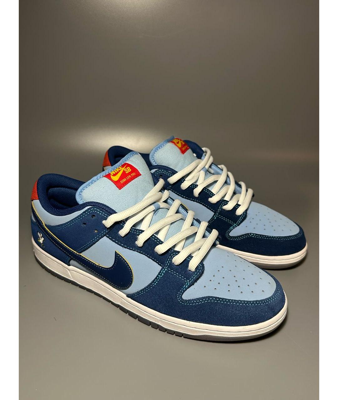 NIKE Синие нубуковые низкие кроссовки / кеды, фото 5