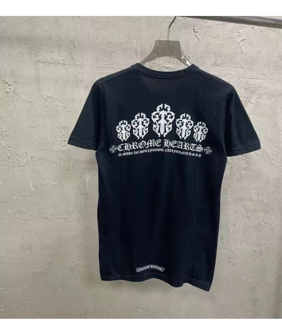 CHROME HEARTS Черная хлопковая футболка, фото 2