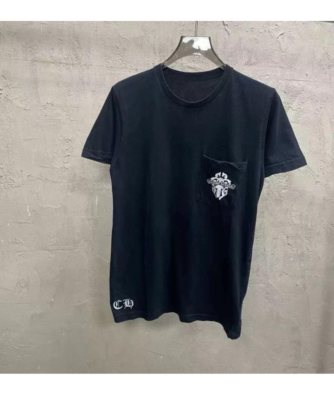 CHROME HEARTS Черная хлопковая футболка, фото 3