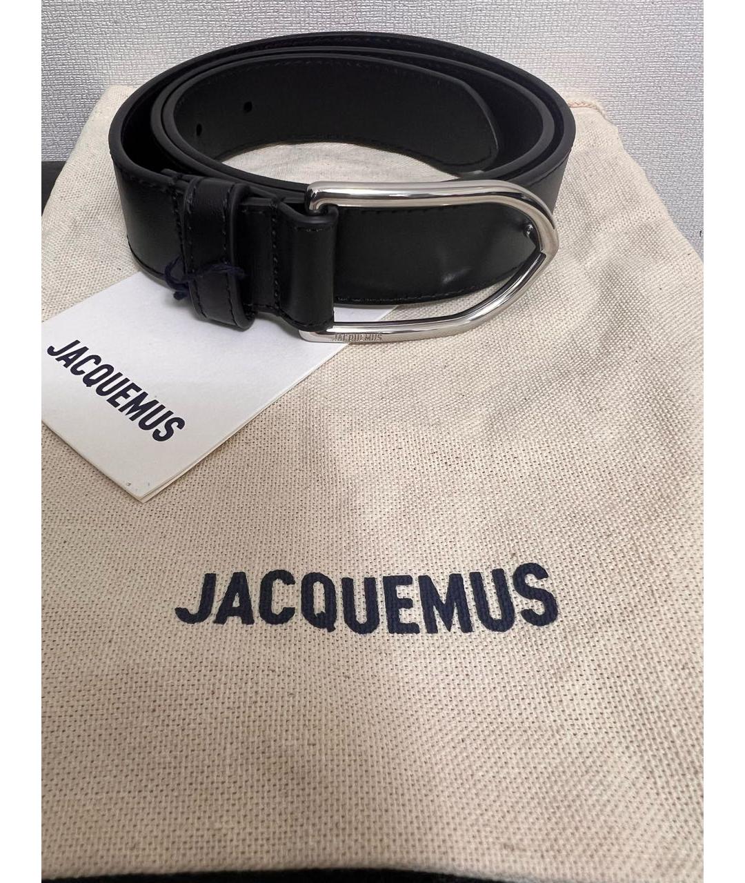 JACQUEMUS Черный кожаный ремень, фото 2