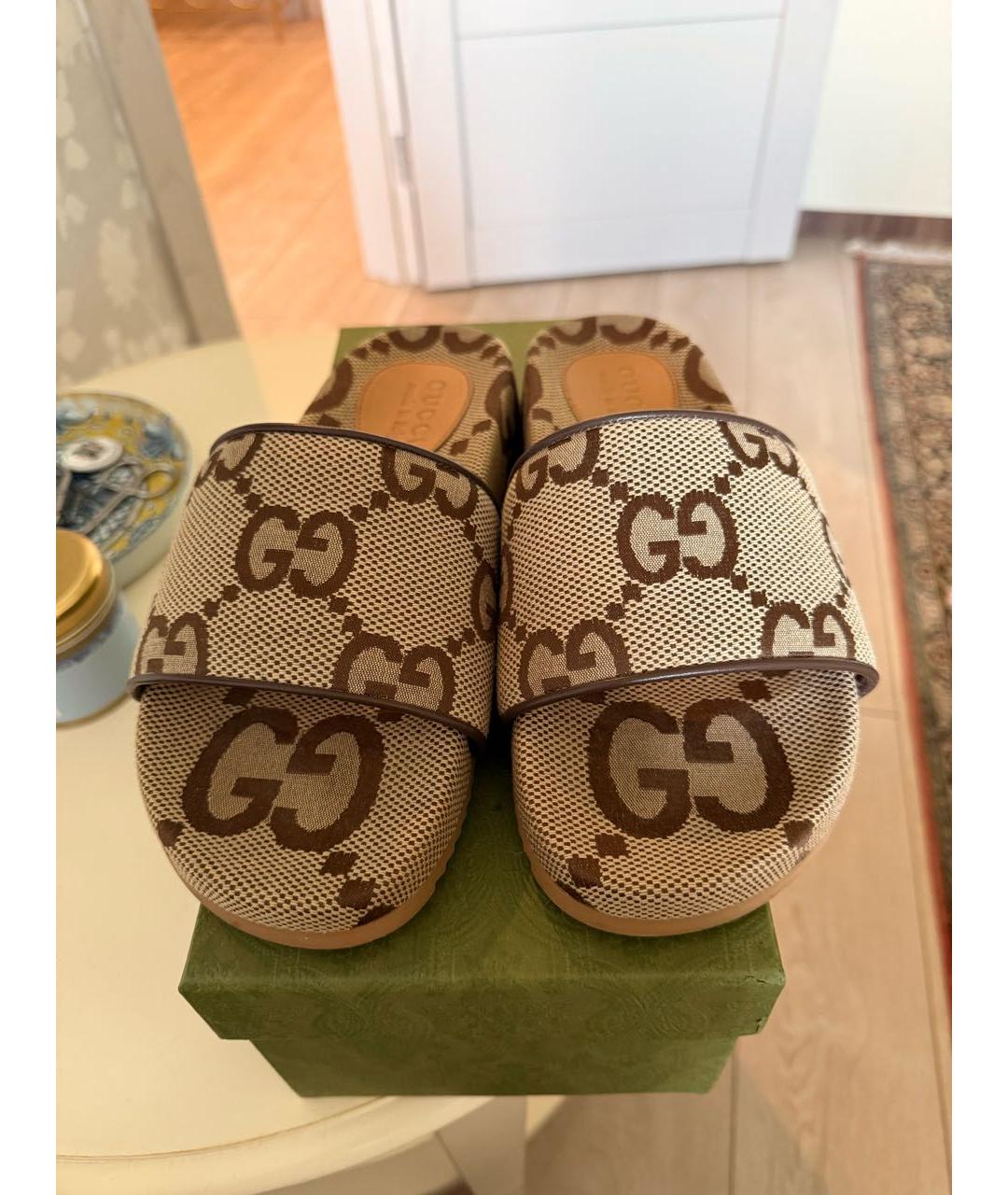 GUCCI Бежевые шлепанцы, фото 2