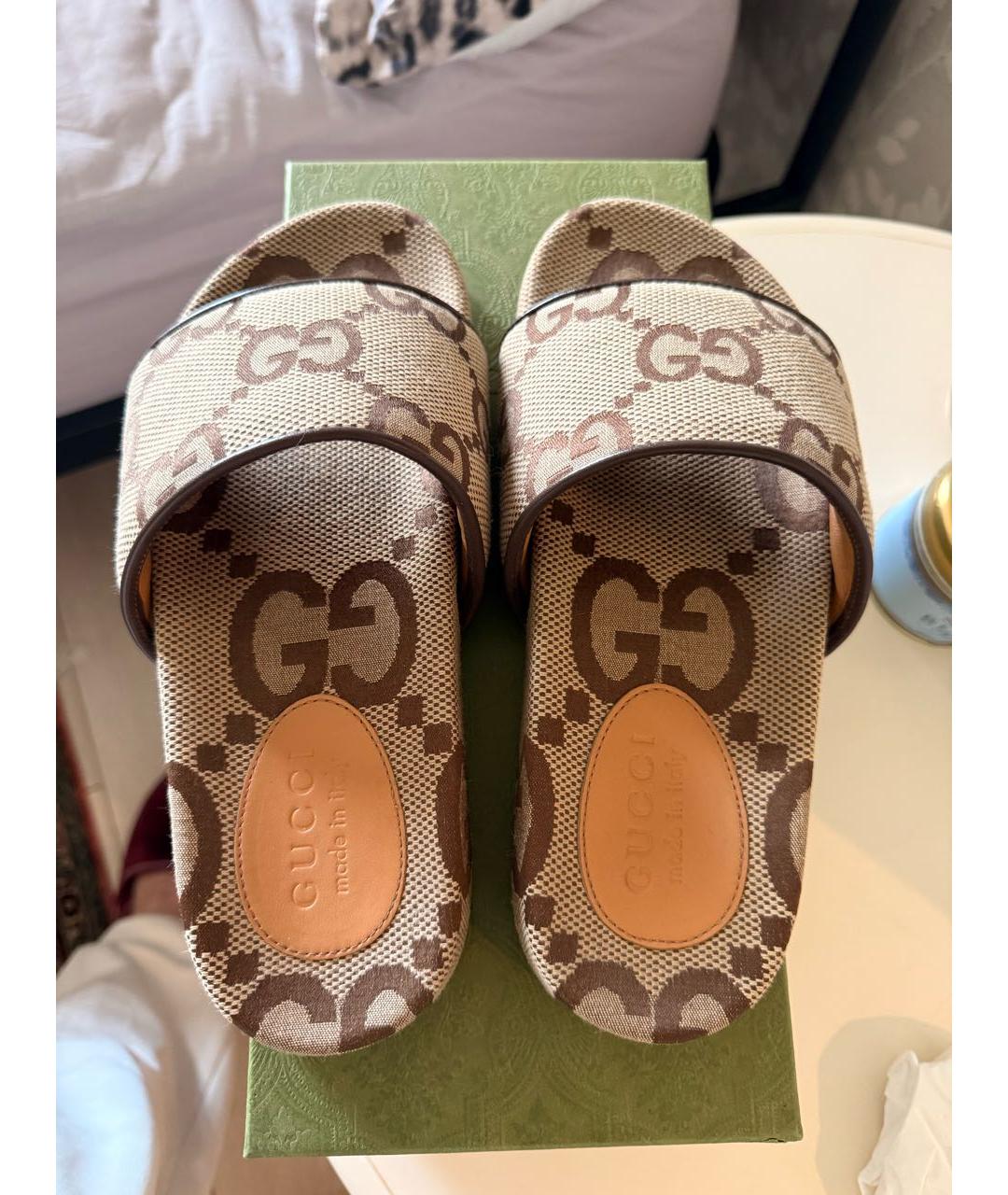 GUCCI Бежевые шлепанцы, фото 3