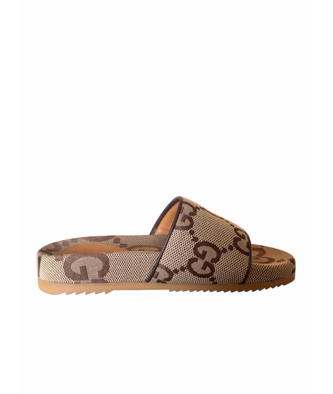 GUCCI Бежевые шлепанцы, фото 1