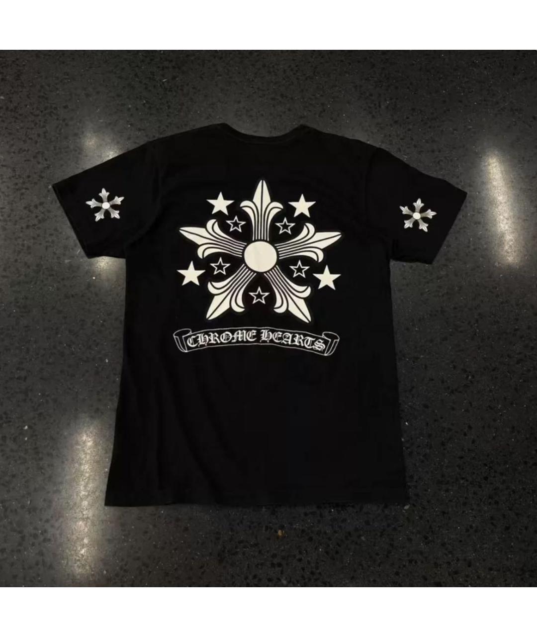 CHROME HEARTS Черная хлопковая футболка, фото 2