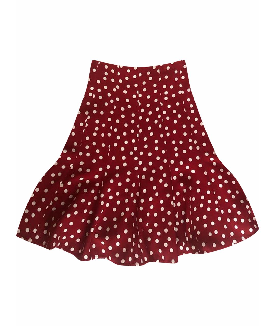 DOLCE&GABBANA Красная шелковая юбка мини, фото 1