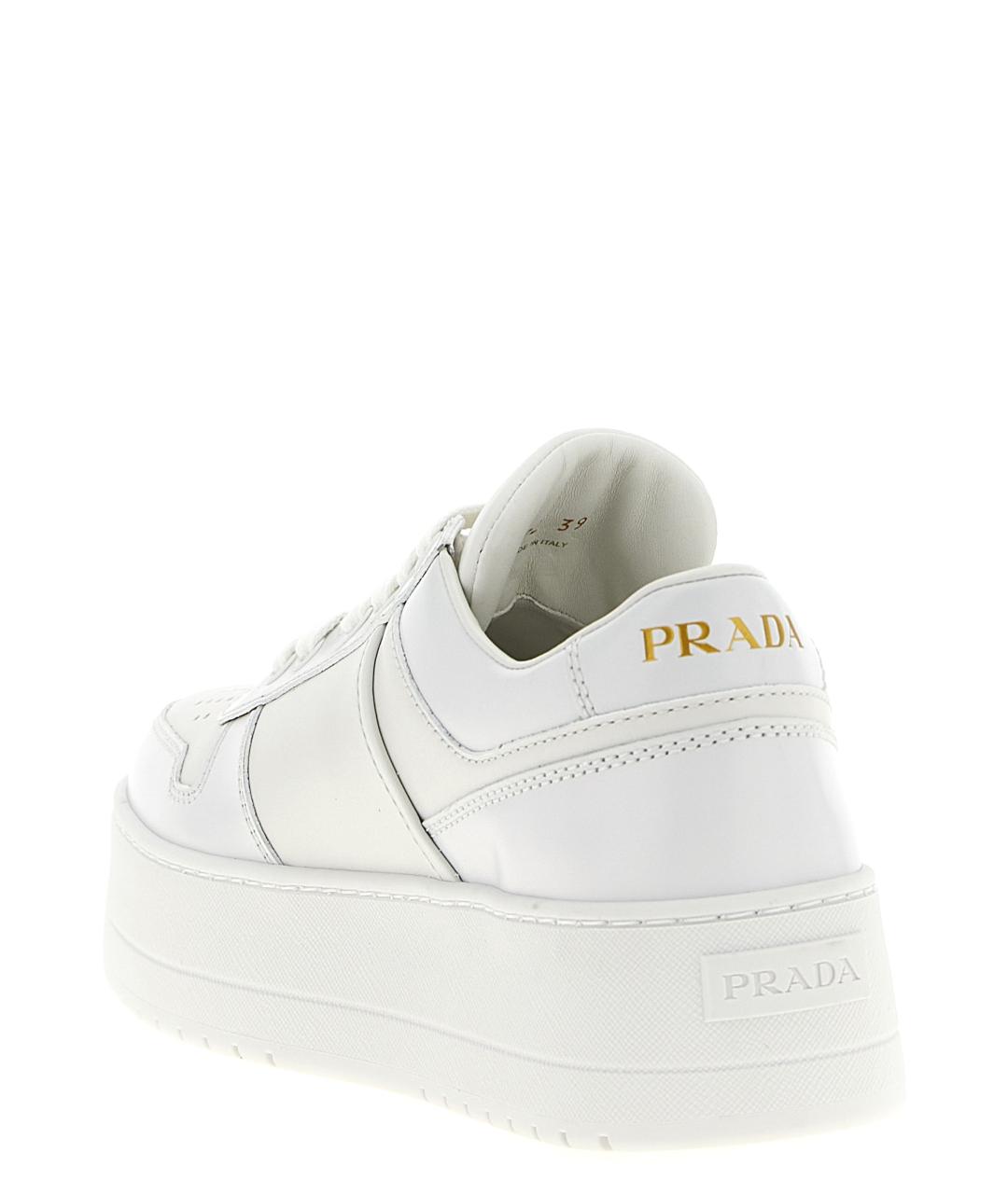 PRADA Белые кожаные кеды, фото 3