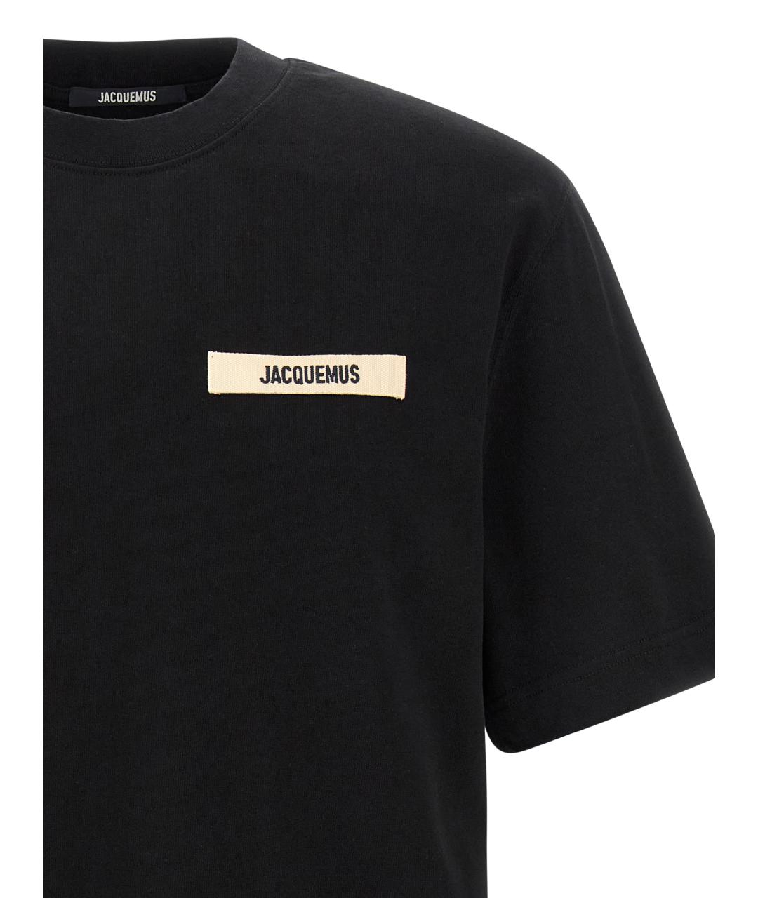 JACQUEMUS Черная хлопковая футболка, фото 3