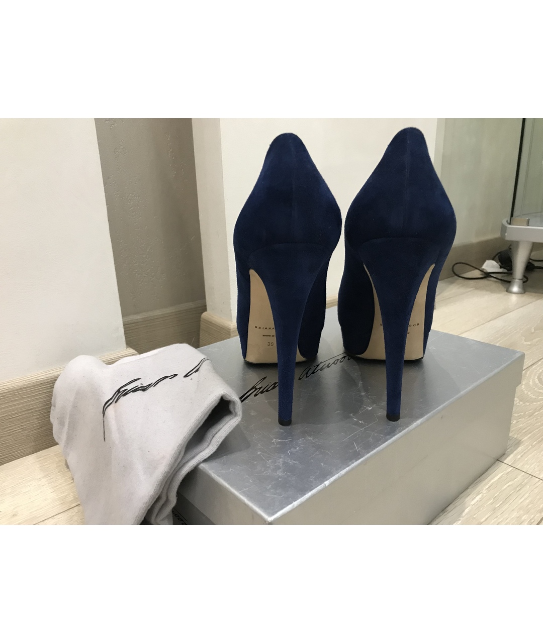 BRIAN ATWOOD Синие замшевые туфли, фото 4