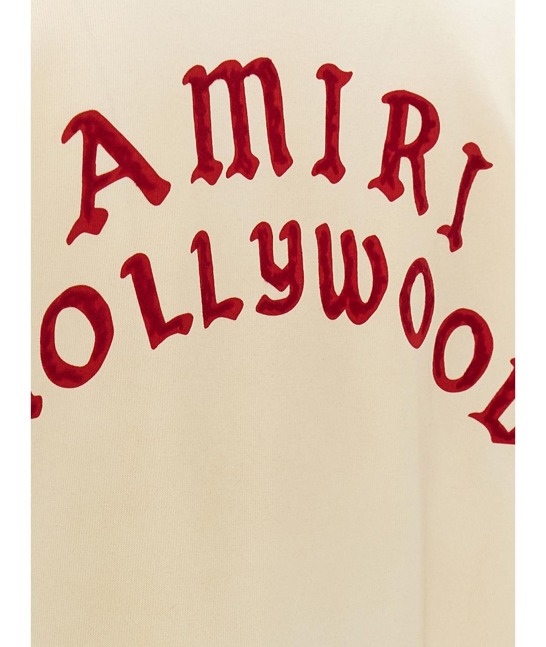 AMIRI Бежевая хлопковая футболка, фото 4