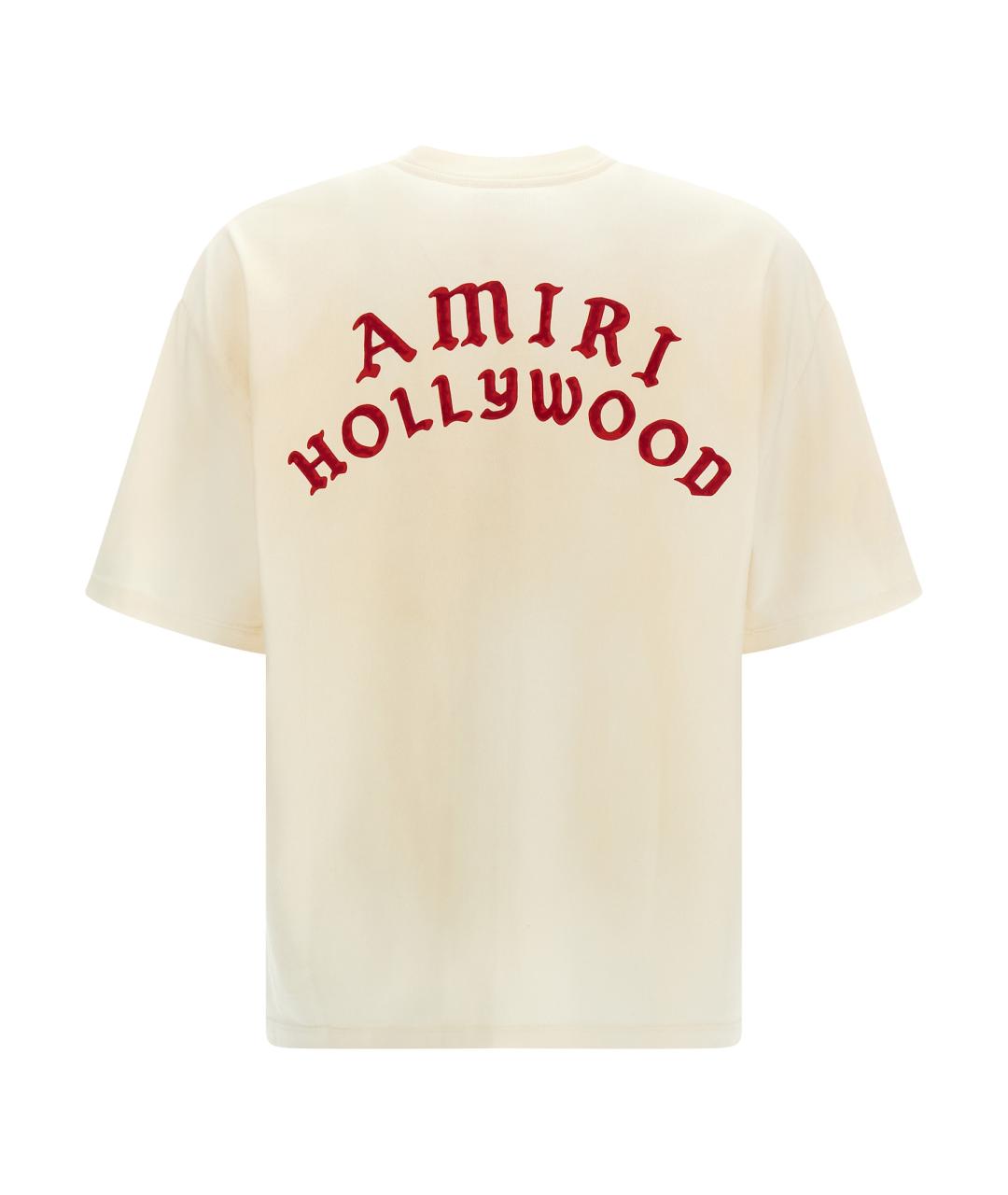 AMIRI Бежевая хлопковая футболка, фото 2