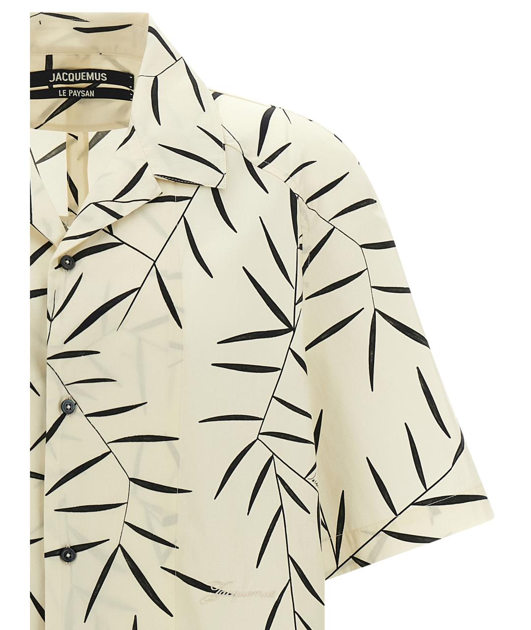 JACQUEMUS Белая хлопковая кэжуал рубашка, фото 3