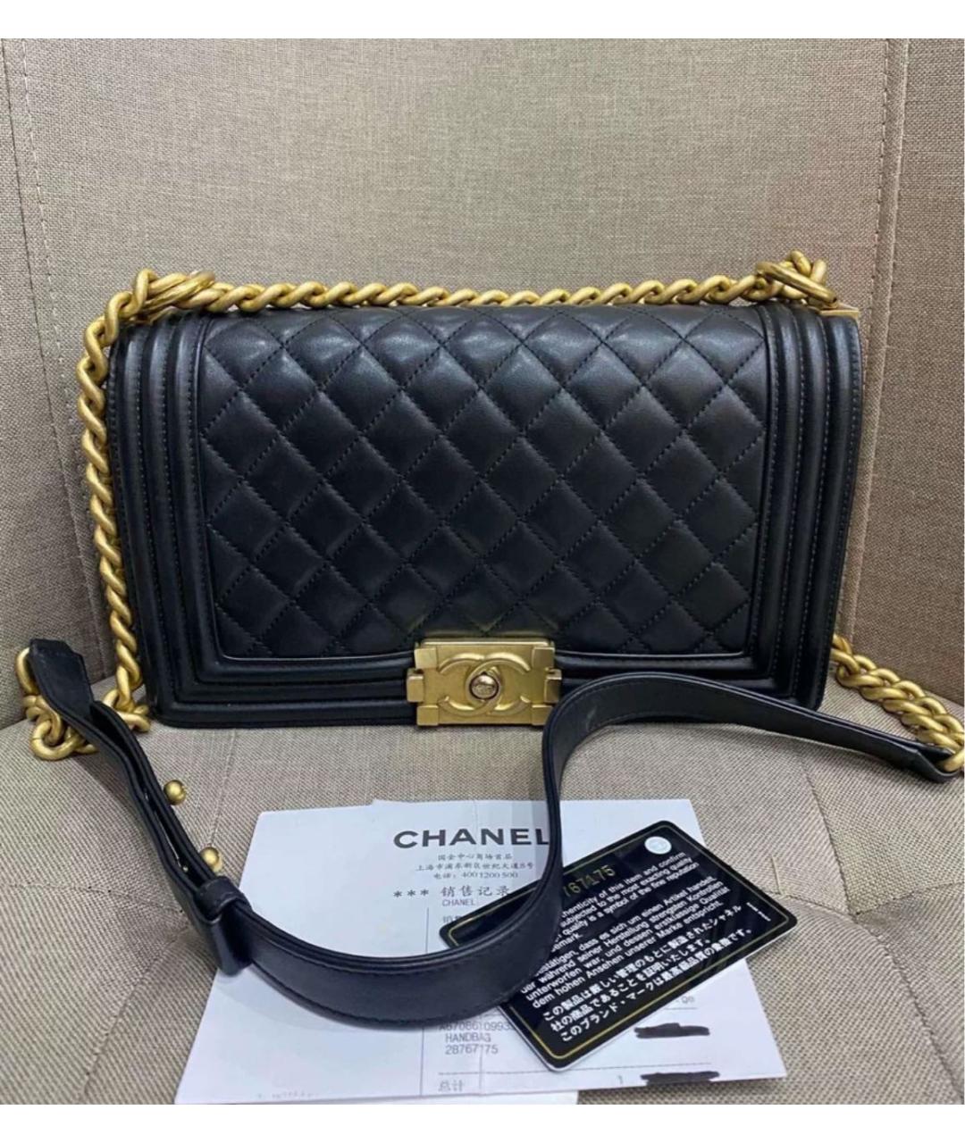 CHANEL Черная кожаная сумка через плечо, фото 9