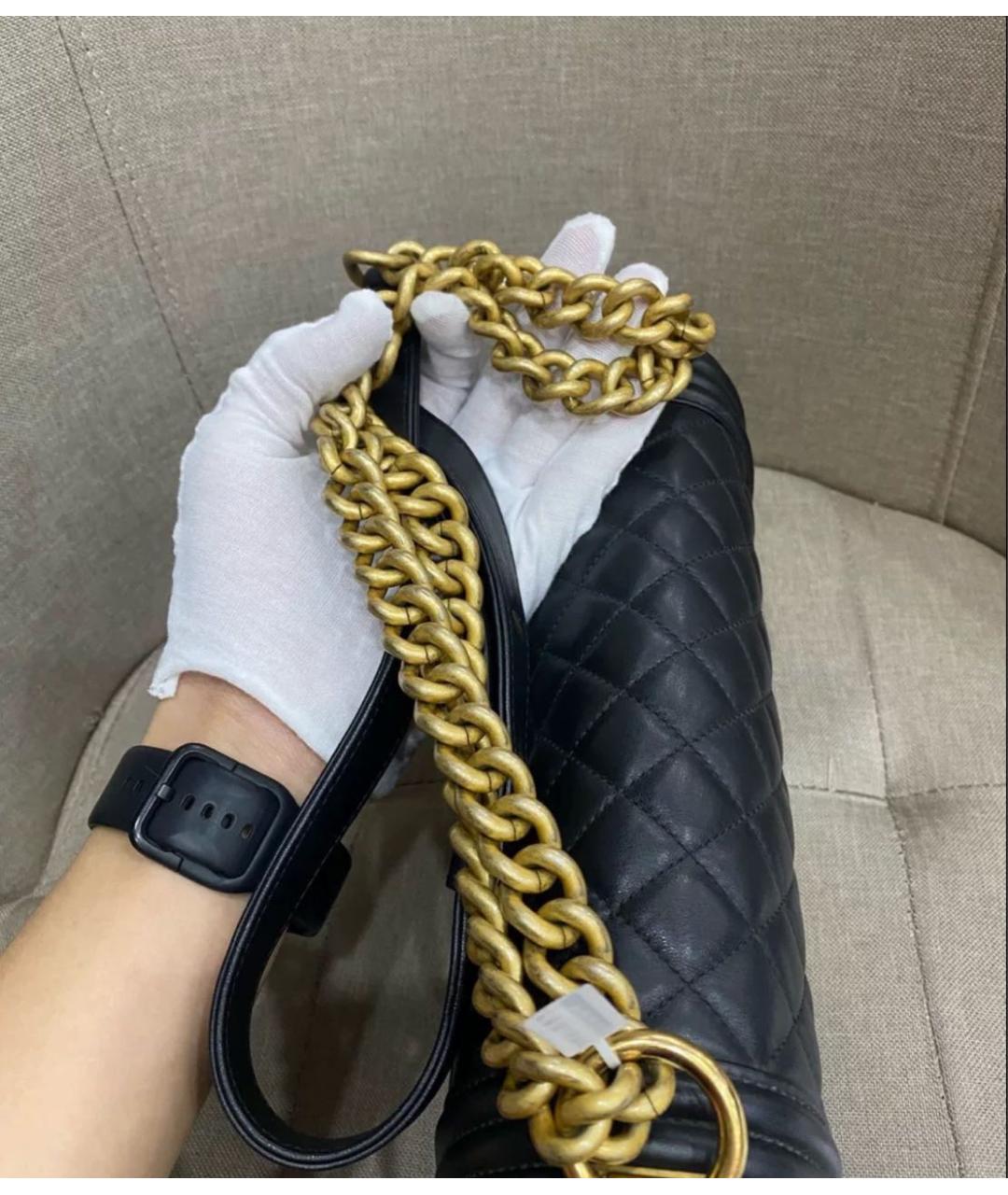 CHANEL Черная кожаная сумка через плечо, фото 8