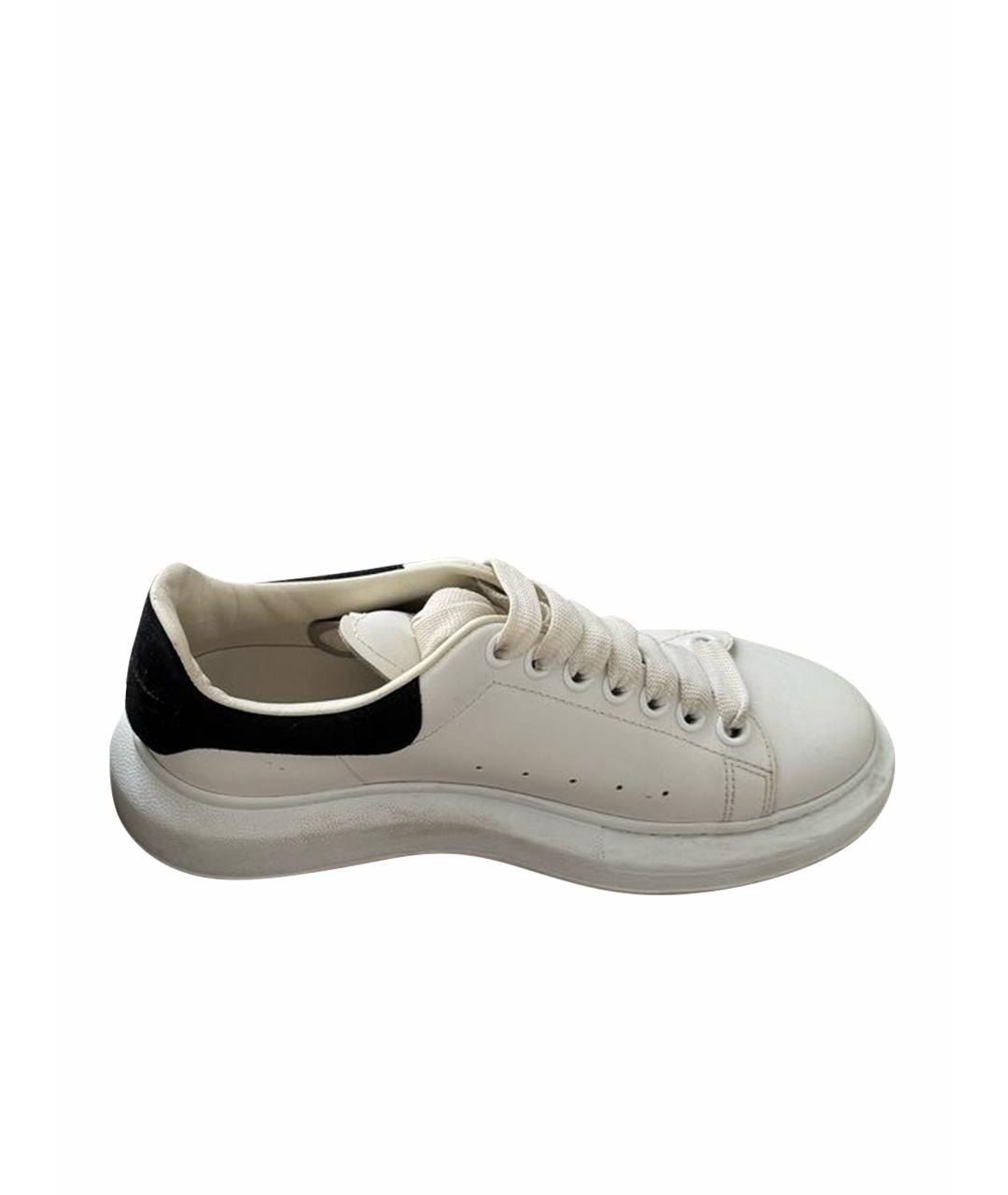 ALEXANDER MCQUEEN Белые кожаные кеды, фото 1