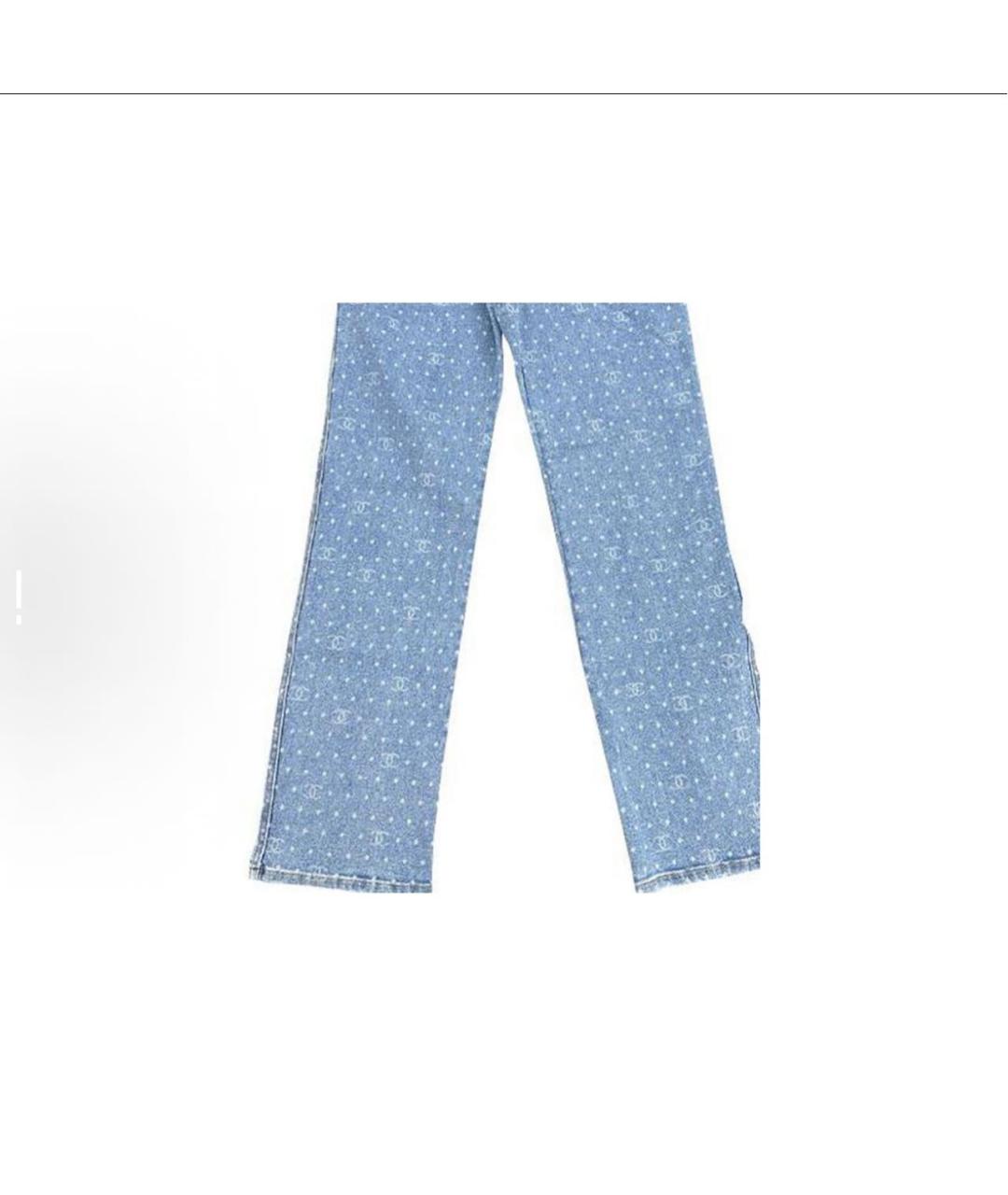 CHANEL Голубые прямые джинсы, фото 3