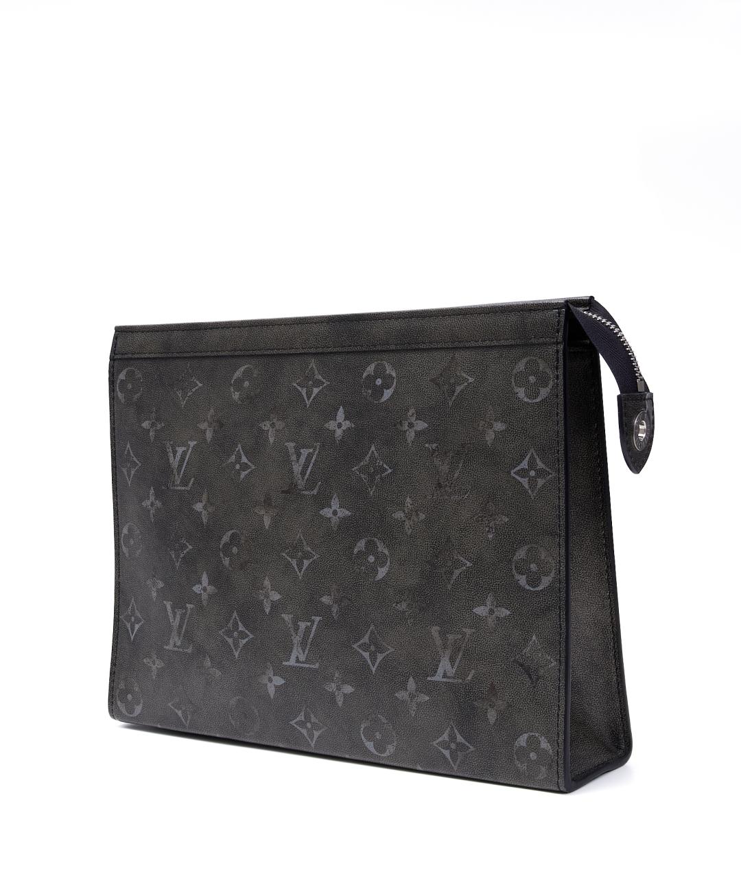 LOUIS VUITTON Серая кожаная барсетка, фото 2
