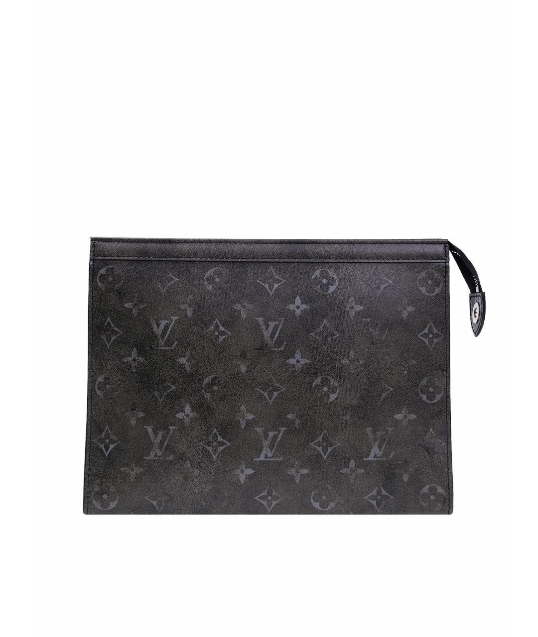 LOUIS VUITTON Серая кожаная барсетка, фото 1