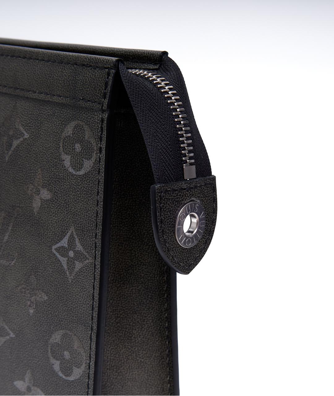 LOUIS VUITTON Серая кожаная барсетка, фото 4