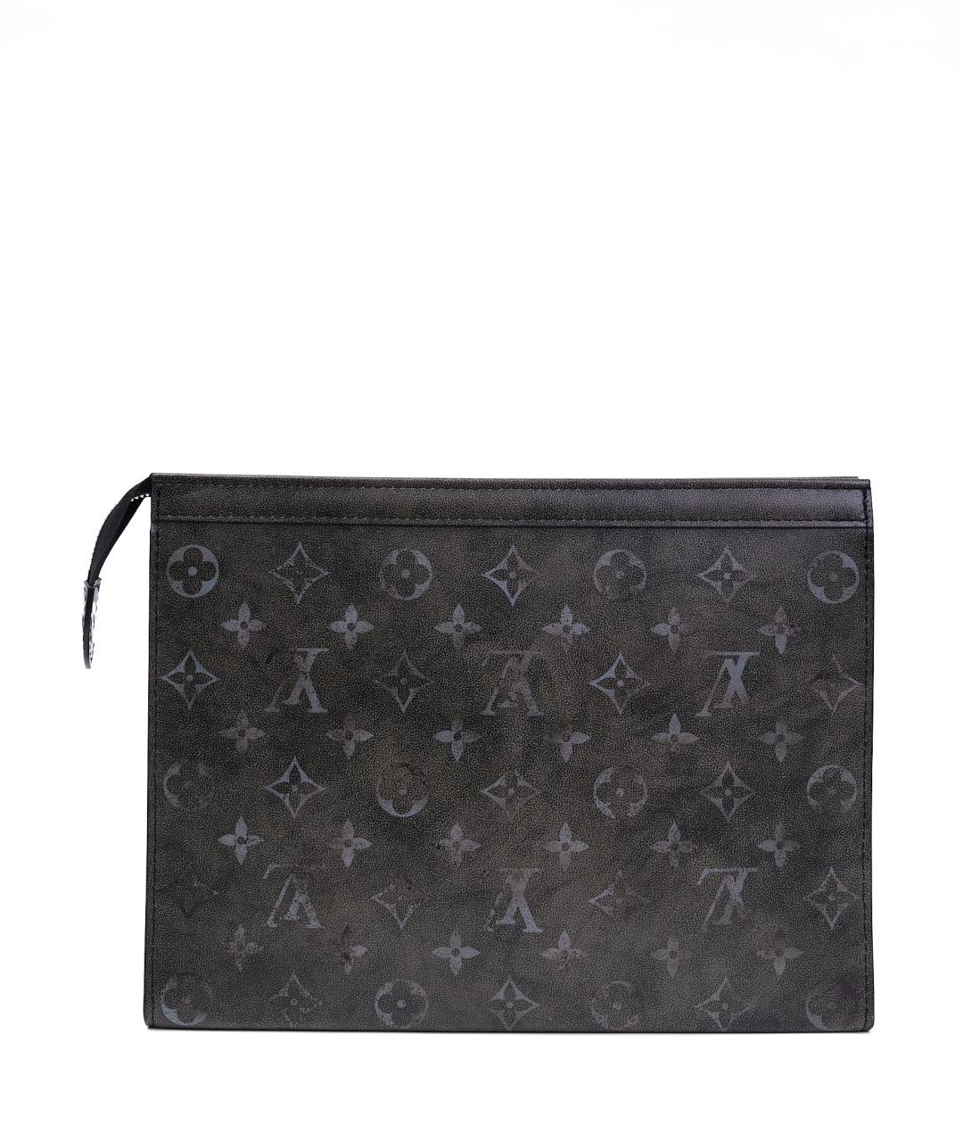 LOUIS VUITTON Серая кожаная барсетка, фото 3