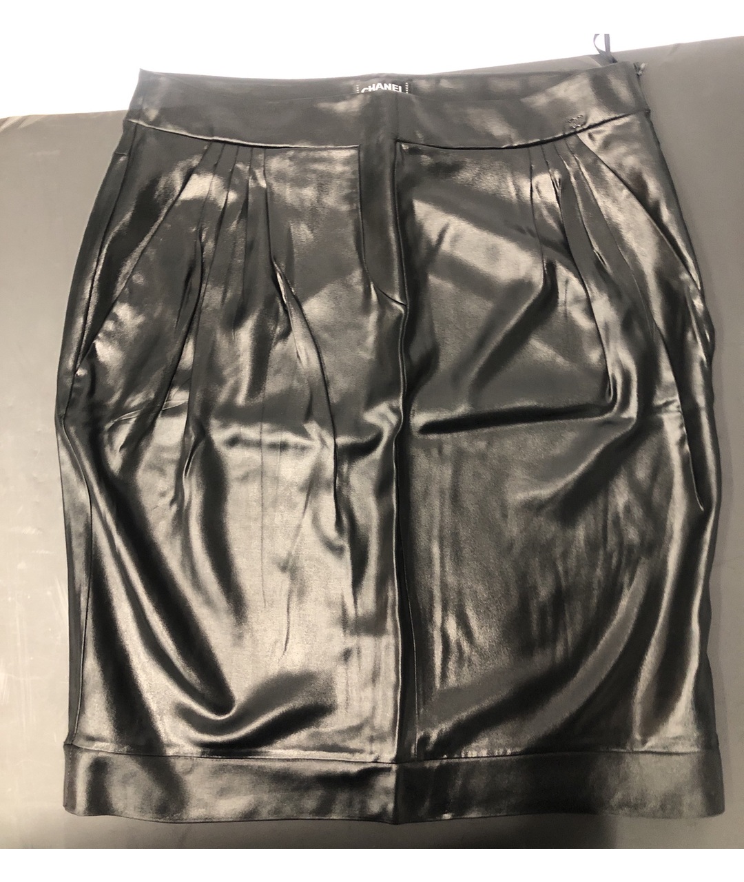 CHANEL PRE-OWNED Черная шелковая юбка-шорты, фото 4