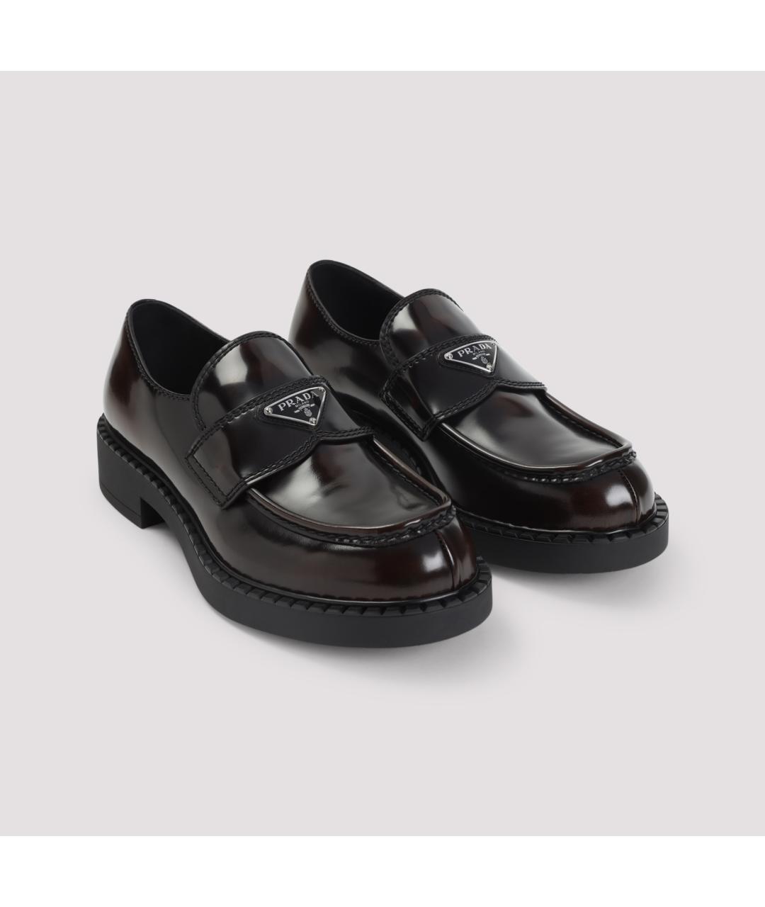 PRADA Коричневые лоферы из лакированной кожи, фото 3