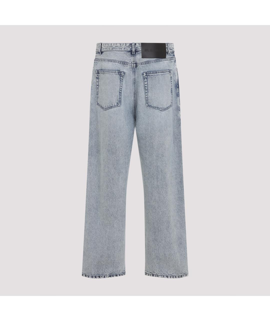 JIL SANDER Голубые хлопковые прямые джинсы, фото 2