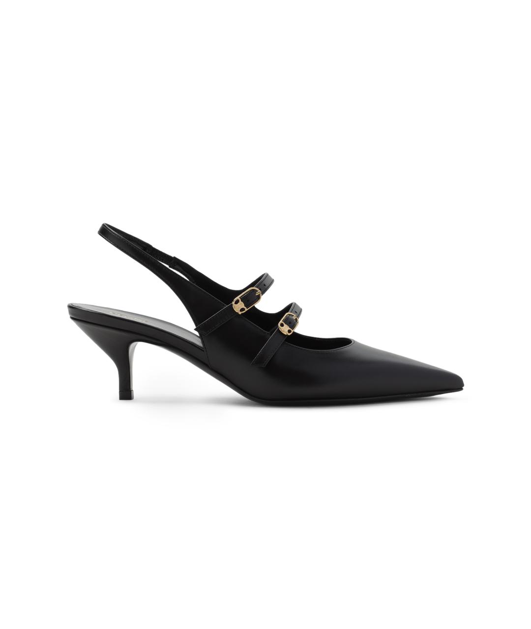 CELINE Антрацитовые кожаные мюли, фото 1