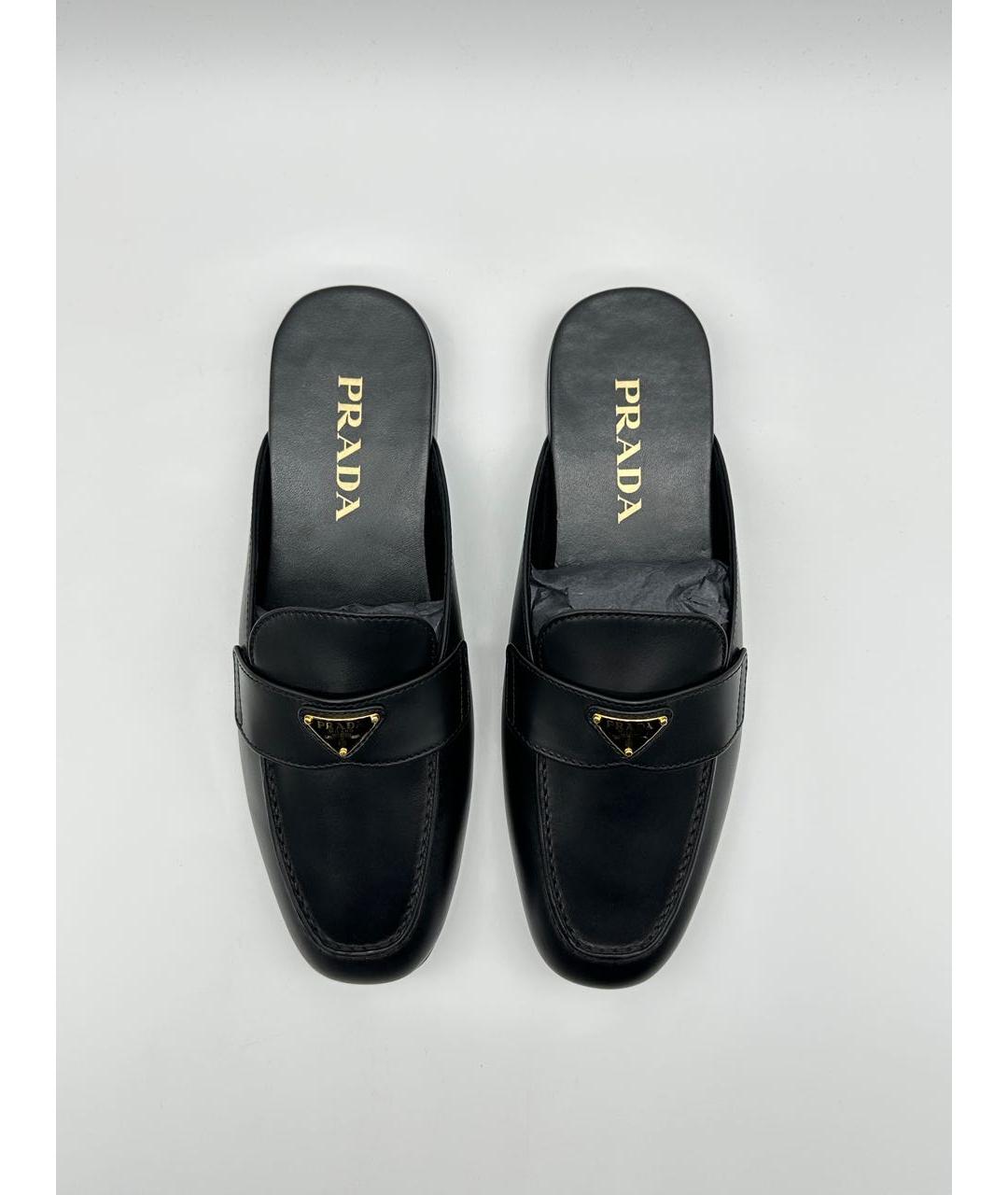 PRADA Черные кожаные мюли, фото 3