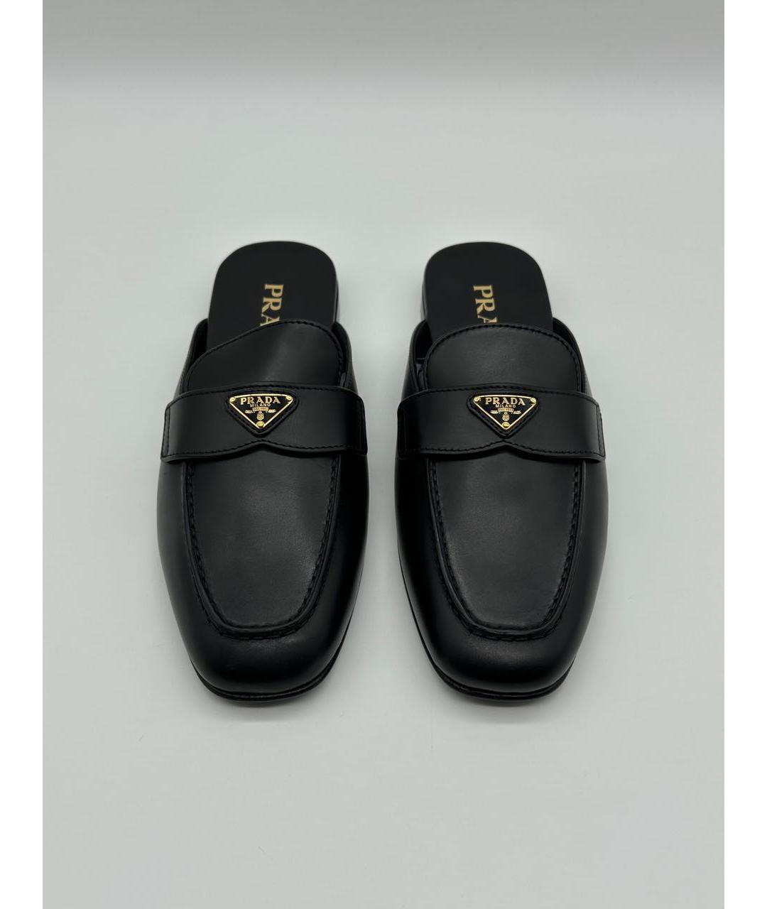 PRADA Черные кожаные мюли, фото 2