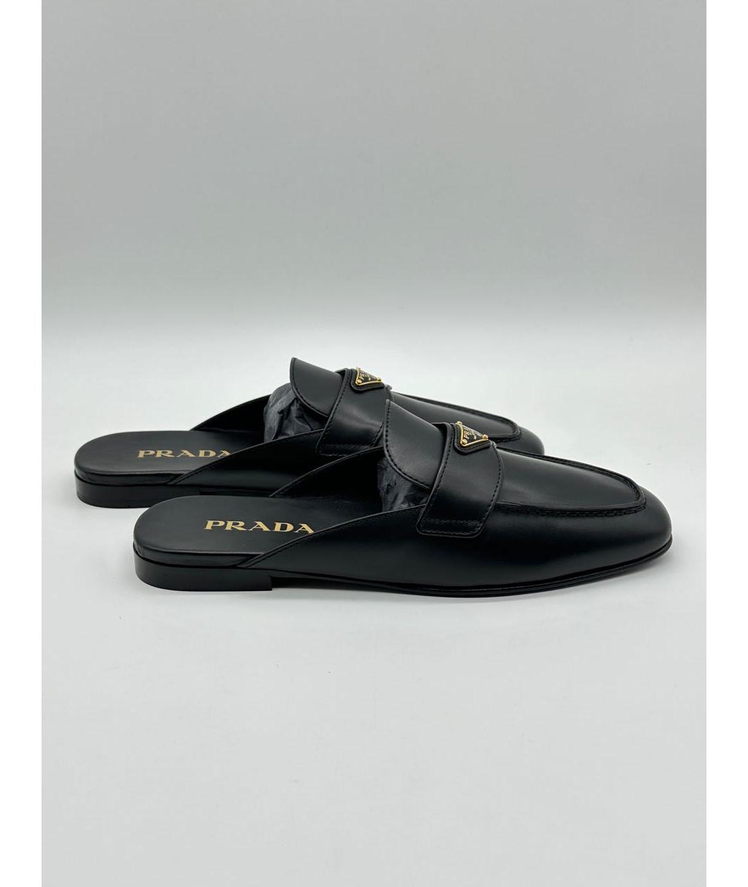 PRADA Черные кожаные мюли, фото 6