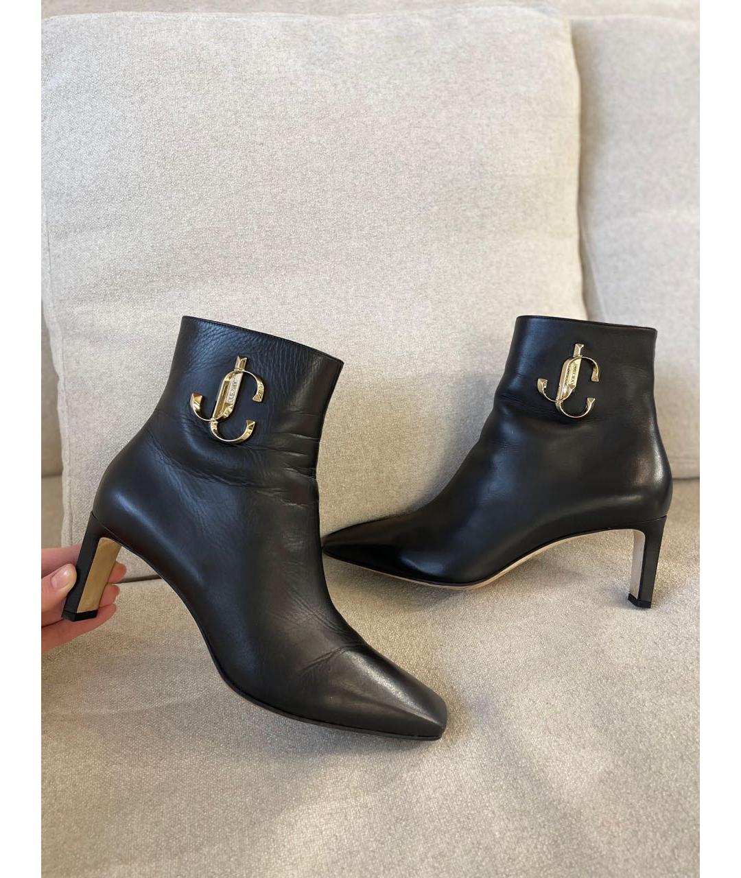 JIMMY CHOO Черные кожаные ботильоны, фото 5