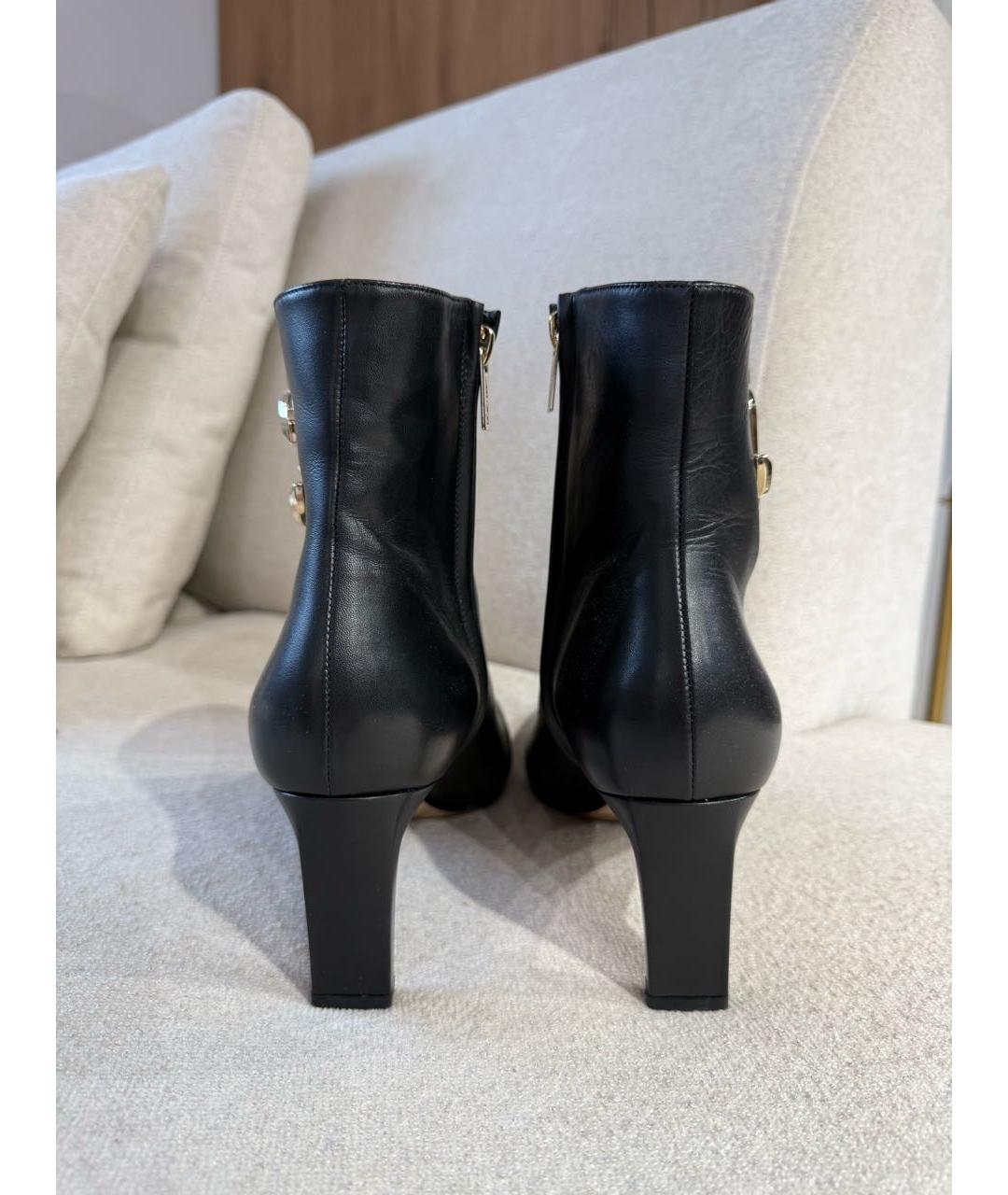 JIMMY CHOO Черные кожаные ботильоны, фото 3