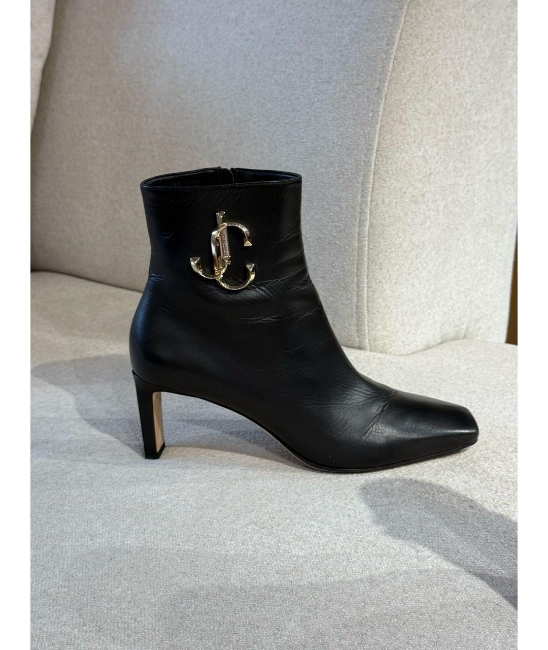 JIMMY CHOO Черные кожаные ботильоны, фото 2