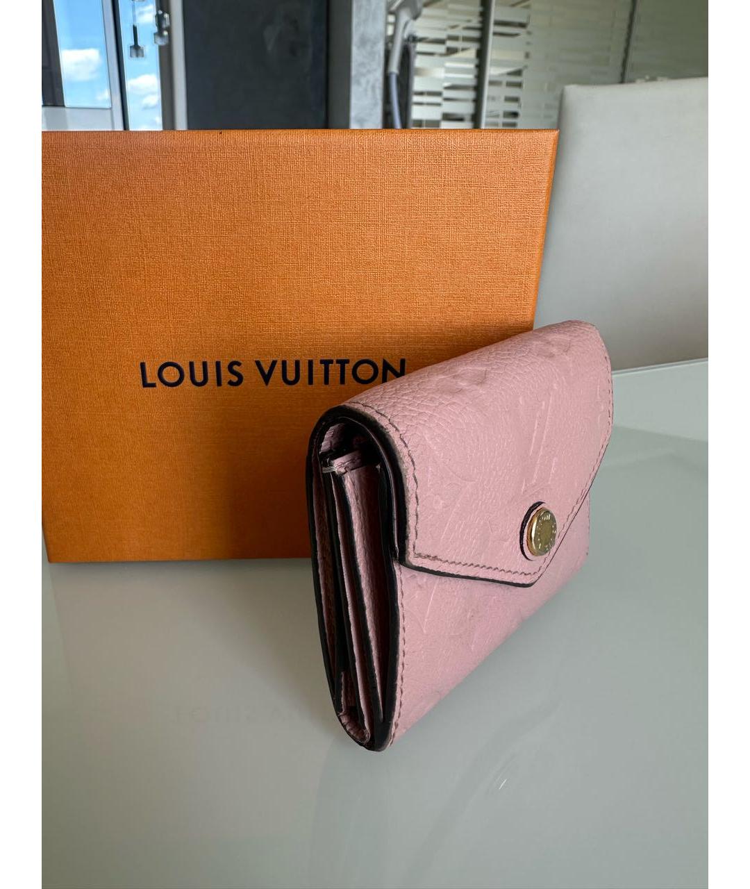 LOUIS VUITTON Розовый кожаный кошелек, фото 2