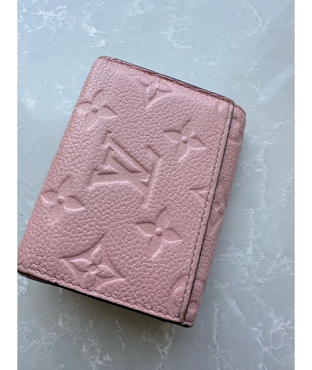 LOUIS VUITTON Розовый кожаный кошелек, фото 3