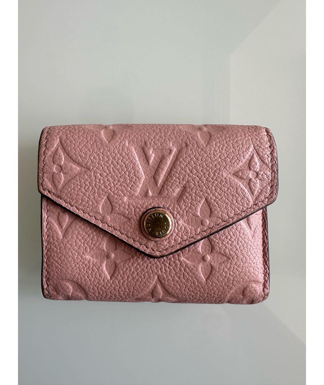 LOUIS VUITTON Розовый кожаный кошелек, фото 9