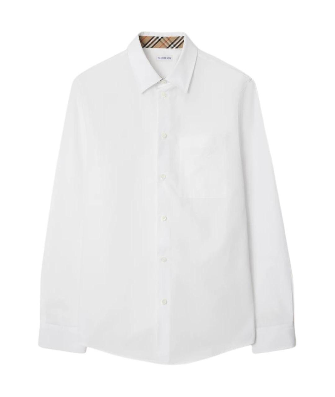 BURBERRY Белая хлопковая классическая рубашка, фото 1