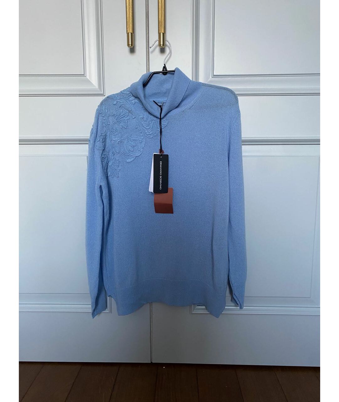 ERMANNO SCERVINO Голубой кашемировый джемпер / свитер, фото 4