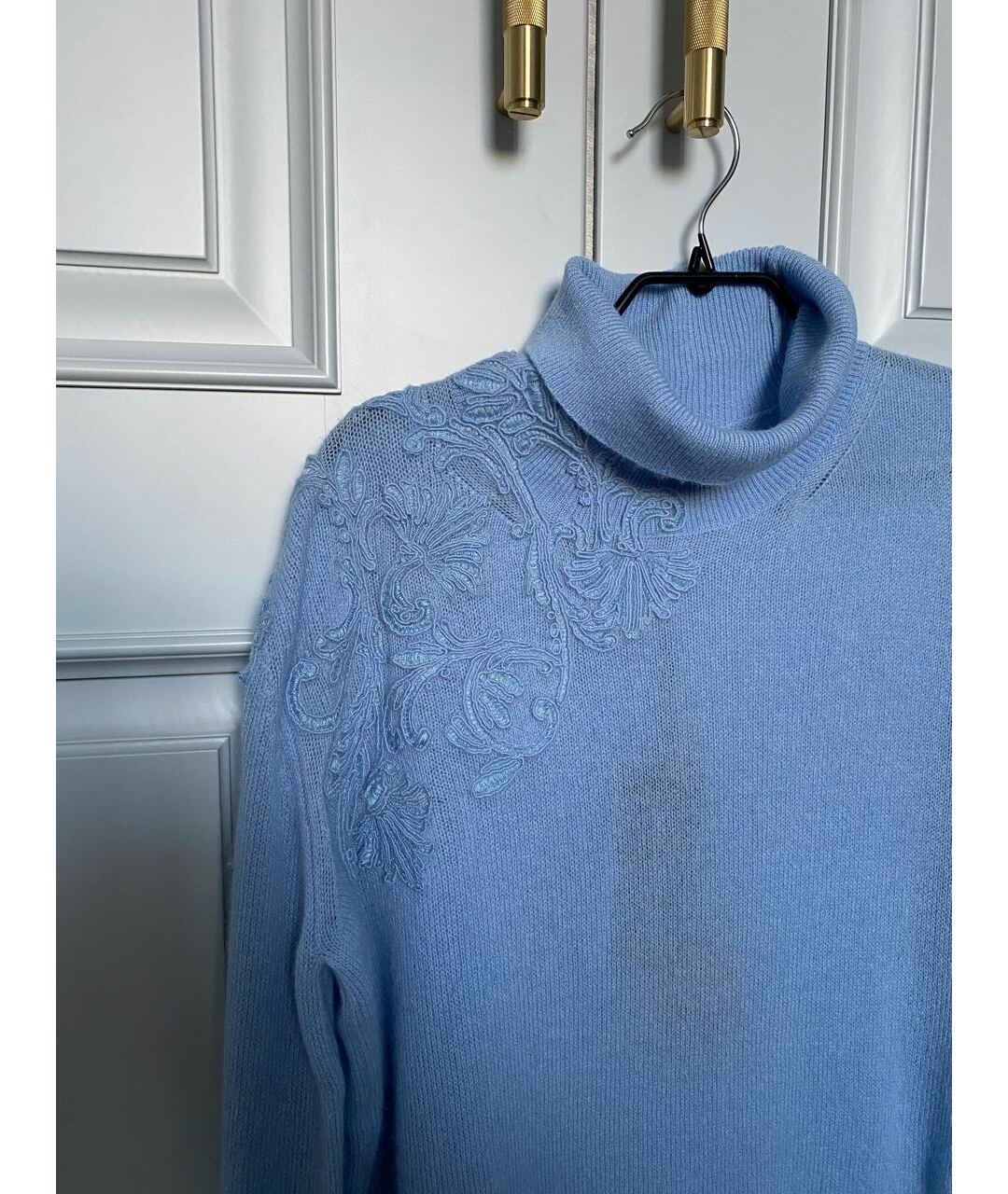 ERMANNO SCERVINO Голубой кашемировый джемпер / свитер, фото 5