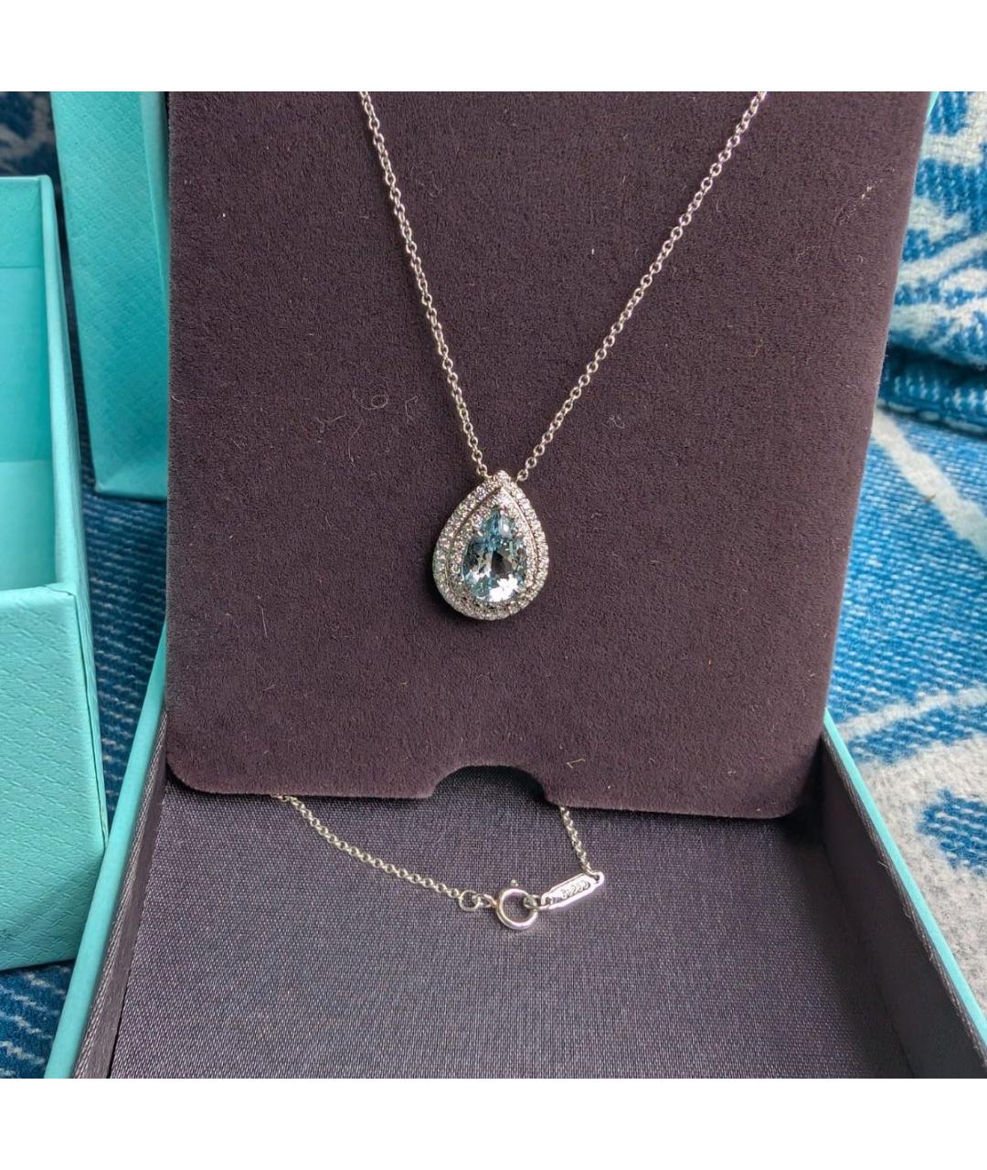 TIFFANY&CO Голубая платиновая подвеска, фото 2
