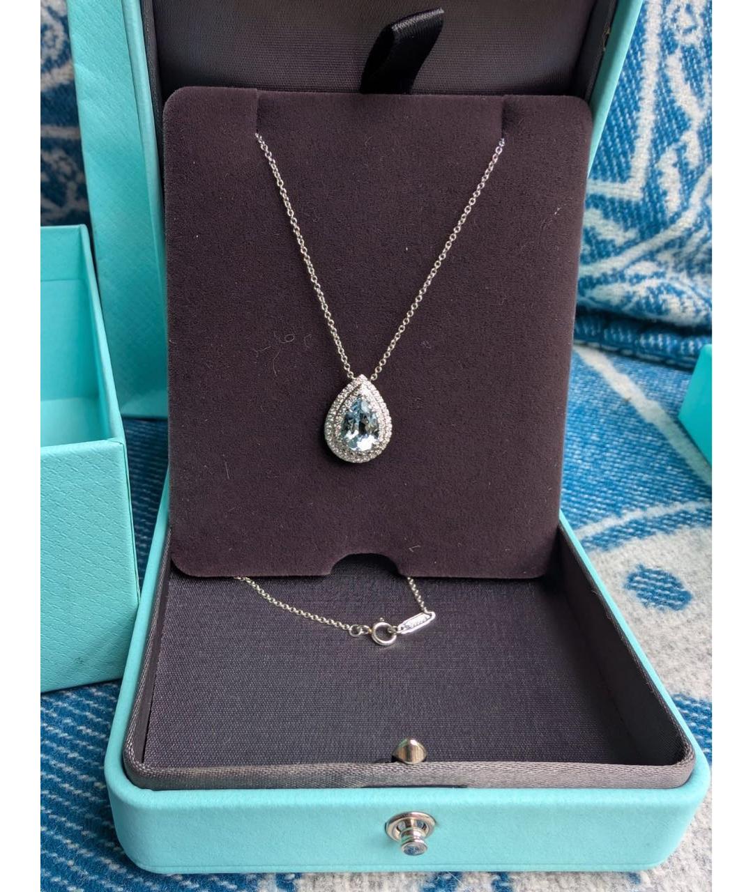 TIFFANY&CO Голубая платиновая подвеска, фото 3