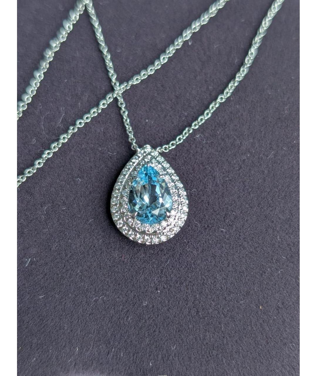 TIFFANY&CO Голубая платиновая подвеска, фото 7